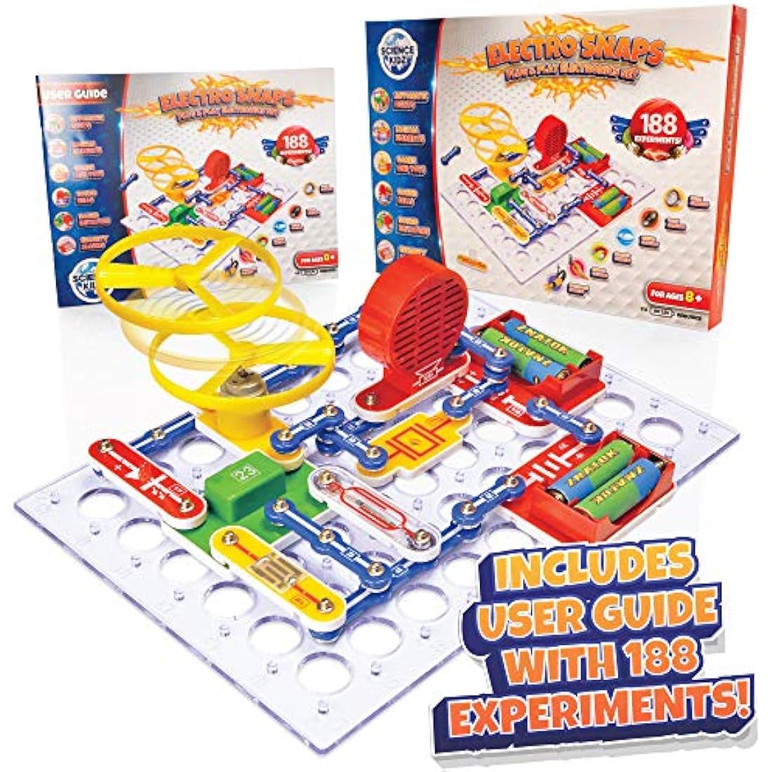 Science Kidz Electronics Kit - Electric Circuits - 188 - Science Experiments Set For Kids Age 5-10 - Educational STEM Toys