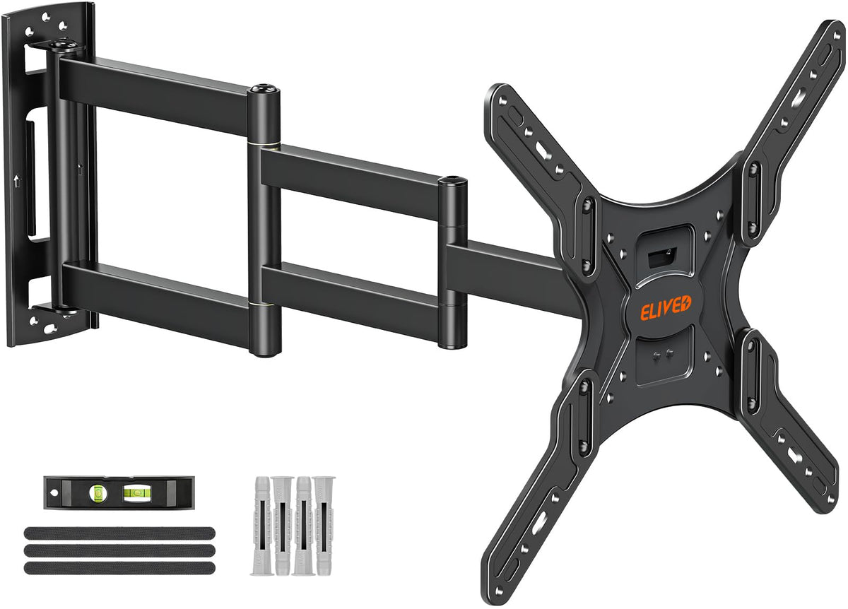 ELIVED Long Reach TV Wall Bracket for Most 26-60inch TVs with 749mm Extension Arm, Full Motion Corner Wall Mount, Max VESA 400 x 400 mm up to 35 kg,