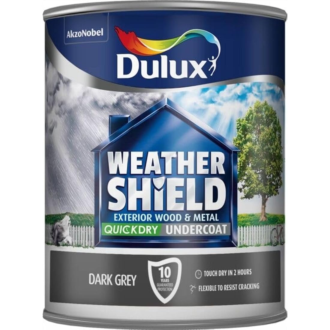 STX_445257 Dulux Weathershield Quick Dry Undercoat 750ml Dark Grey (5092084)