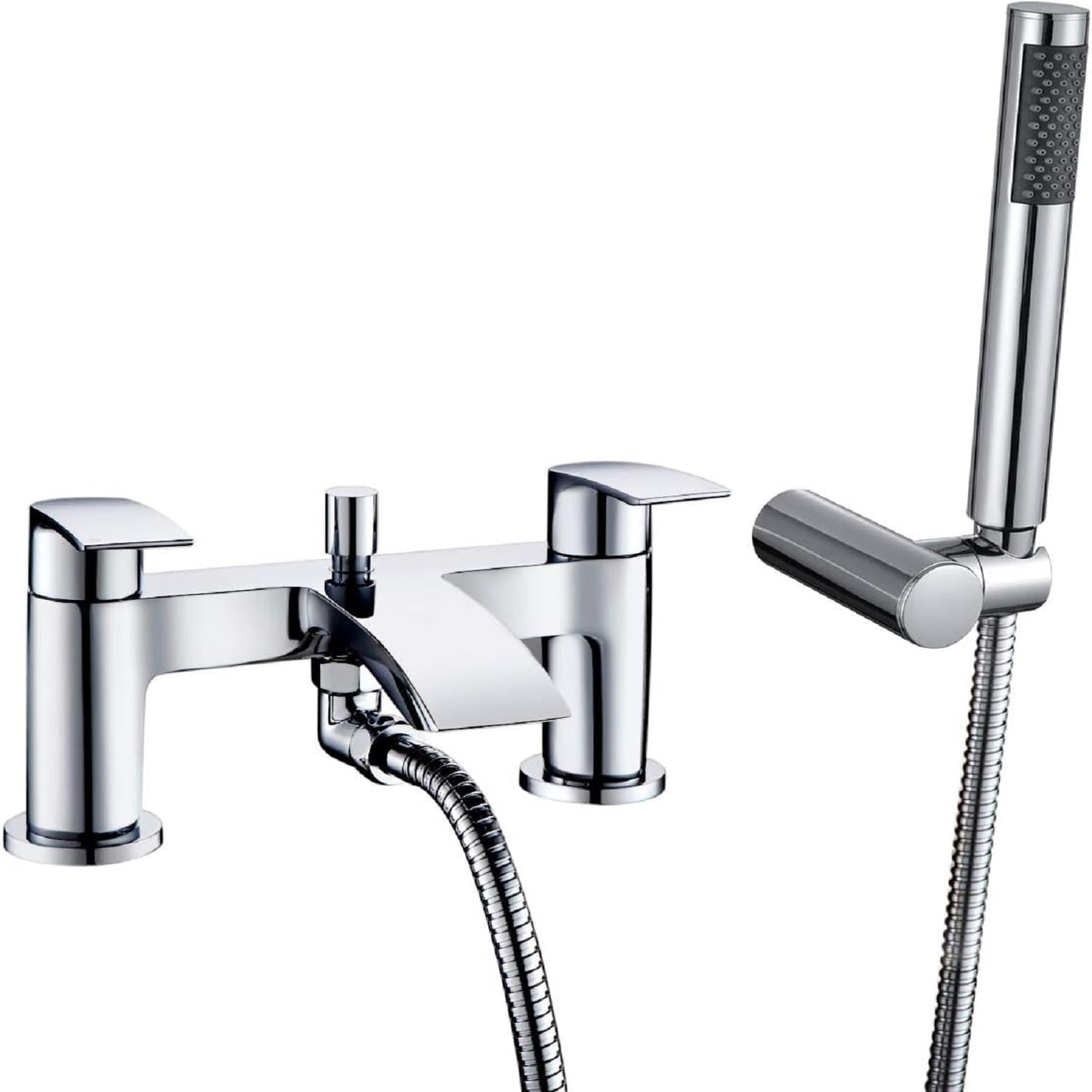 Hapilife Bath Mixer Taps Waterfall with Handheld Shower Head Bathroom Bathtub Tap with Shower Attachment Deck Mount Chrome Brass Tub Taps Monobloc
