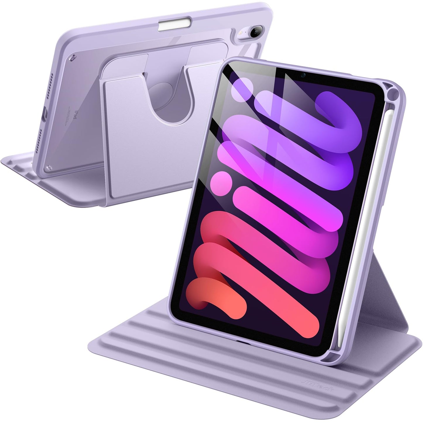 JETech Rotating Case for iPad mini (A17 Pro, 2024 Model, 7th Generation) / mini 6 (2021 Model, 6th Generation), with Pencil Holder, 360 Degree