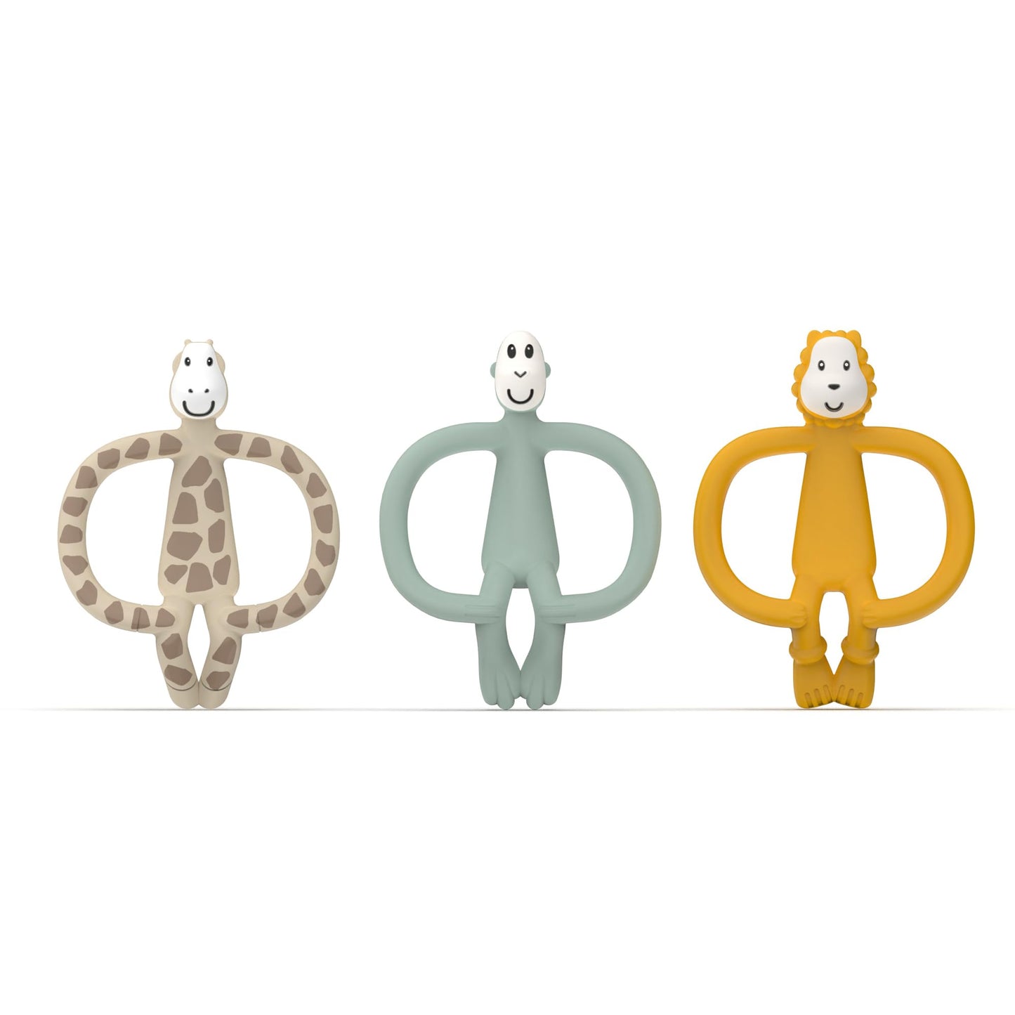 Matchstick Monkey, Antimicrobial Animal Teether Gift Set - 3 Pack, Animal Designs, Ludo Lion, Gigi Giraffe & Monkey