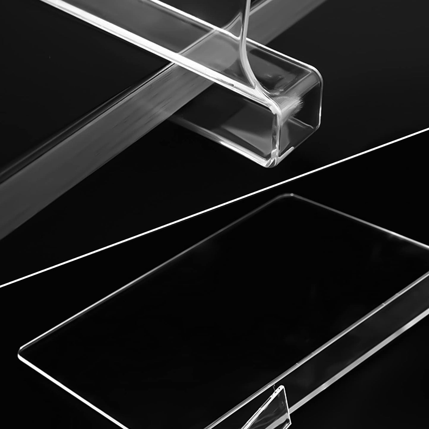 Hiziwimi 12Pcs Clear Acrylic Shelf Dividers, Wardrobe Dividers for Shelves