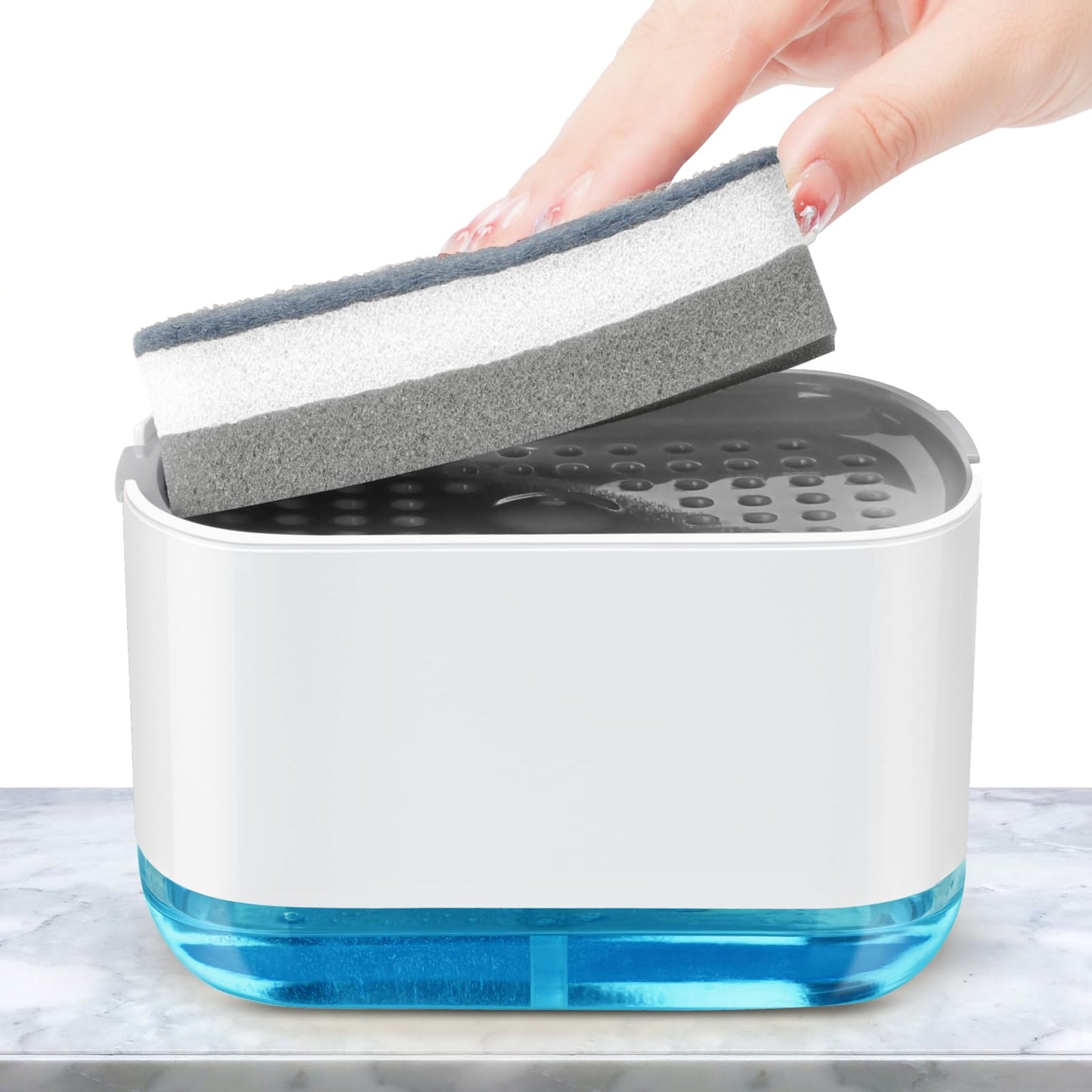 Alyvisun 2 in 1 Soap Dispenser, Dish Soap Dispenser with Sponge Holder