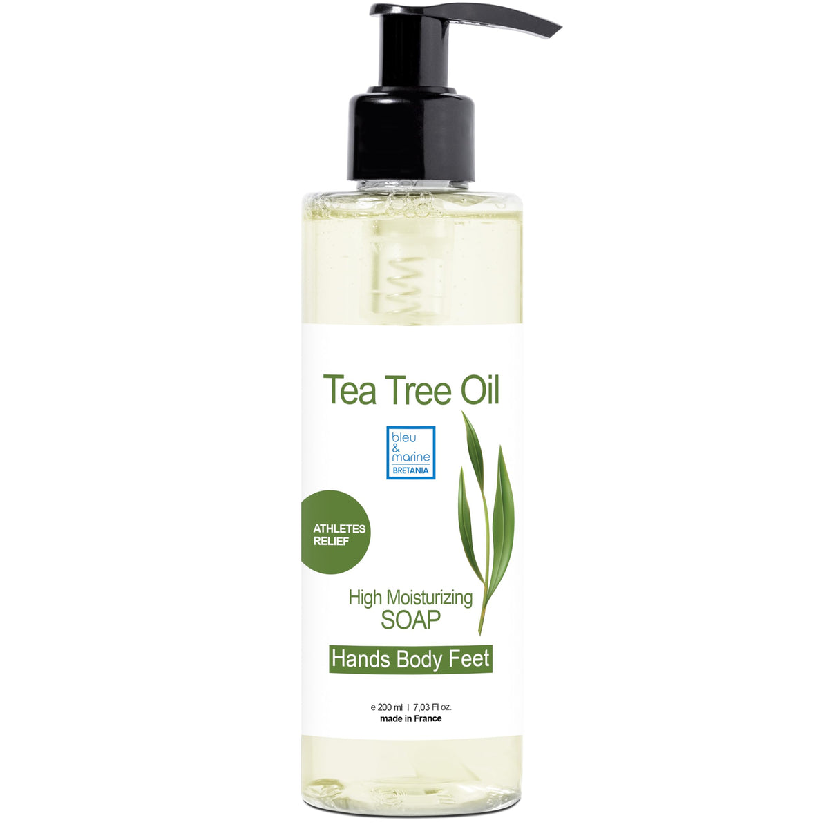 bleu & marine Bretania - Tea Tree Body Wash Shampoo & Face Wash 200ml | Hair & Skin Care | Nail & Foot Care | Acne Cleanser | Natural Body Odour