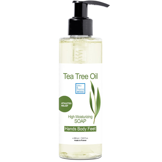 bleu & marine Bretania - Tea Tree Body Wash Shampoo & Face Wash 200ml | Hair & Skin Care | Nail & Foot Care | Acne Cleanser | Natural Body Odour