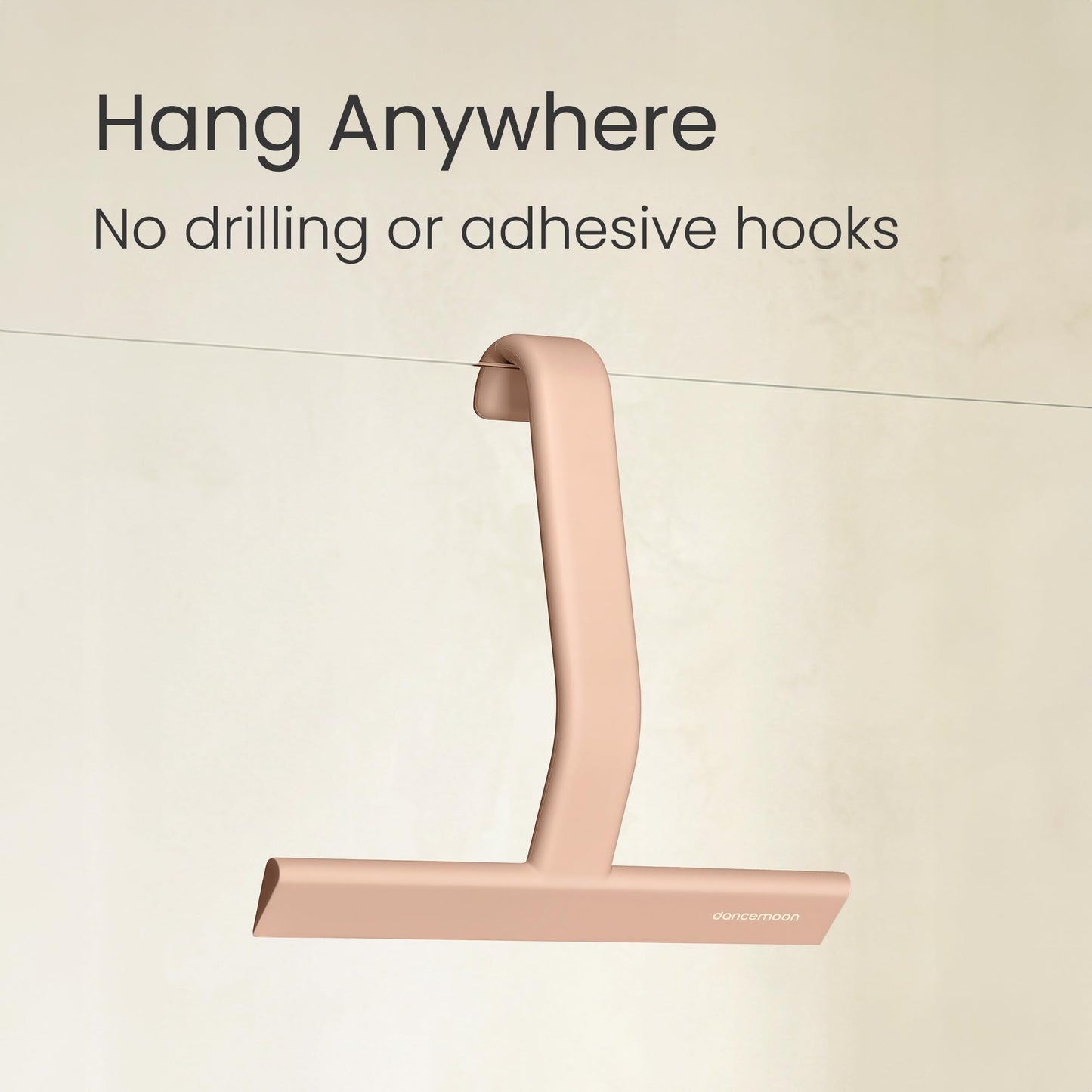 dancemoon JustHang Shower Squeegee with Built-in Hook, 25 cm, Terracotta