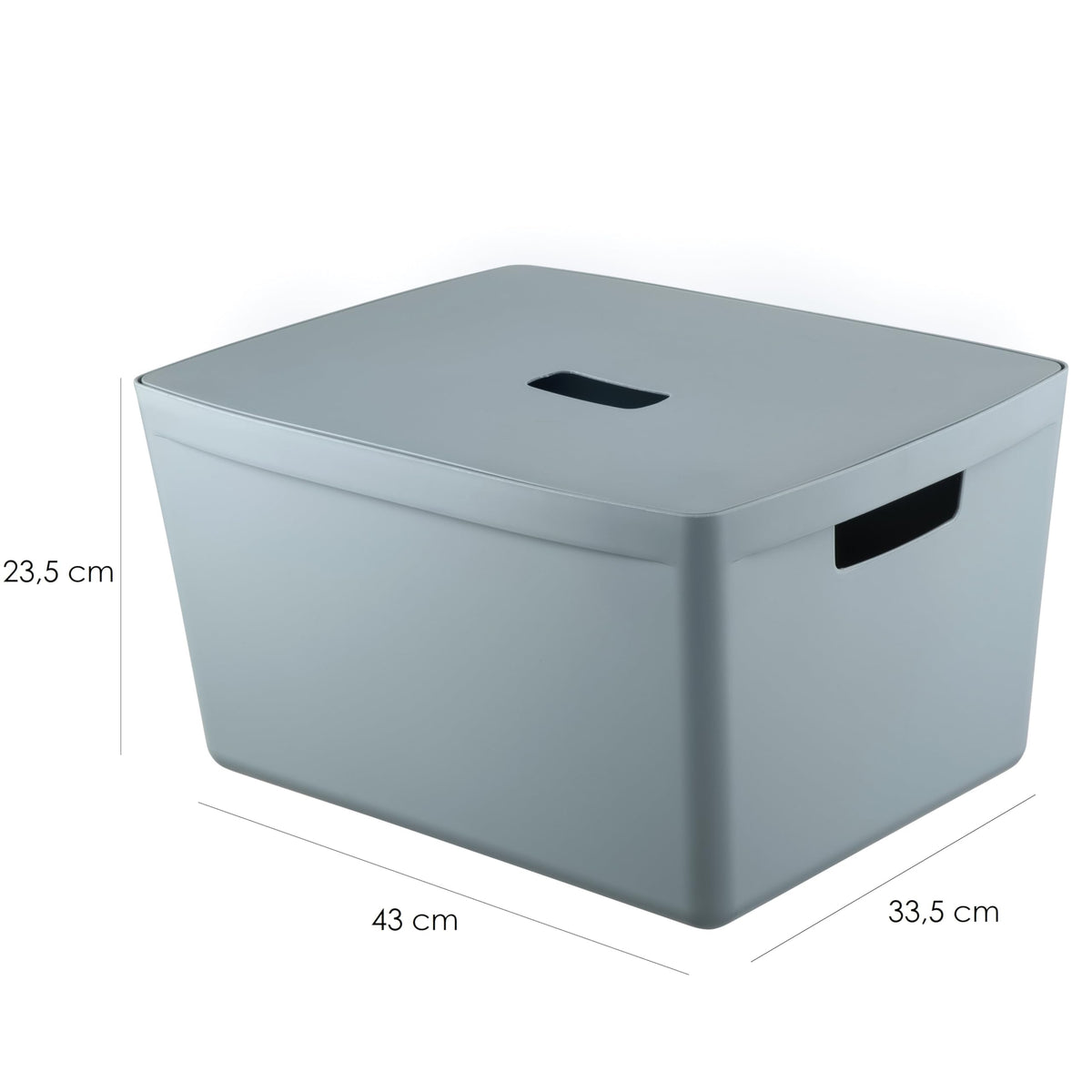 IDEA HOME FLEXISTORE Storage Box 28L – Durable Organizer with Lid and Handles – Unbreakable Plastic – Denim Blue Storage Container for Home and Office