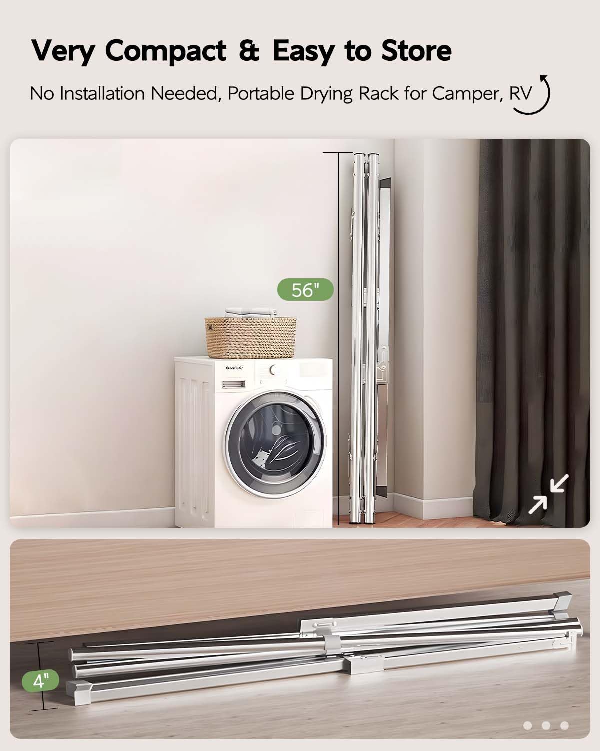 Vikaqi Clothes Drying Rack 79 Inches Folding Indoor Outdoor, Drying Rack Clothing Collapsible, Foldable Laundry Drying Rack, Heavy Duty Stainless