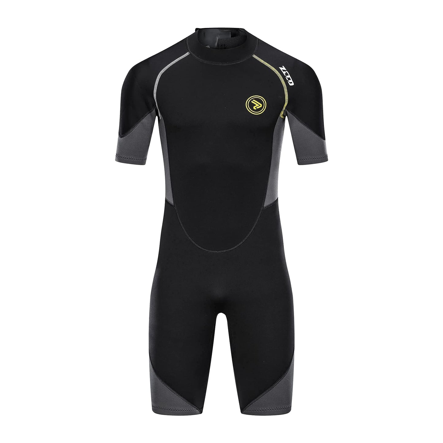 ZCCO Men's Shorty Wetsuits 1.5mm Premium Neoprene Back Zip Short Sleeve for Scuba Diving,Spearfishing,Snorkeling,Surfing,4XL