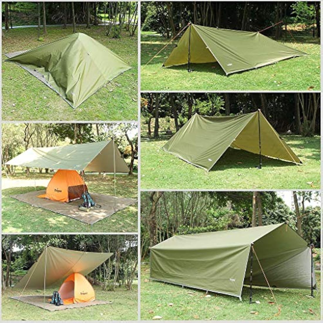 Unigear Tarp Rain Fly Tarp Waterproof Tent Cover Hiking Shelter Foldable Lightweight Waterproof for Camping and Protection Against Rain, Snow and Sun