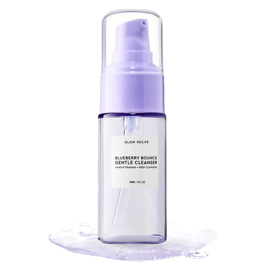 Glow Recipe Mini Blueberry Bounce Gentle Foaming Cleanser - Gentle Exfoliating Facial Cleanser with Hyaluronic Acid + AHA - Sulfate + Paraben-Free