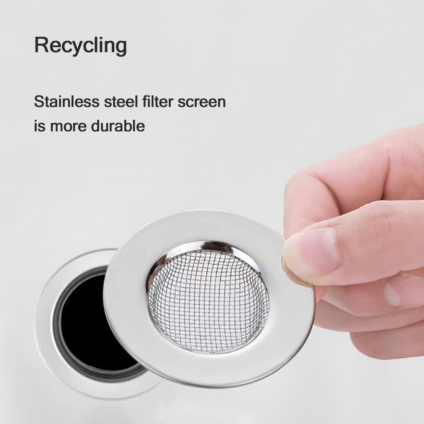 2 PCS Kitchen Sink Strainer,7.8 CM Stainless Steel Drain Strainer