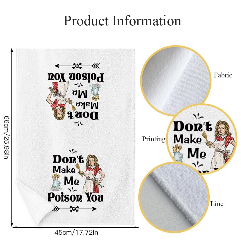 Vspek Kitchen Towels Set of 2, Funny Kitchen Absorbent Dish Hand Towels Tea Towels, Gifts for Mom from Daughter & Son