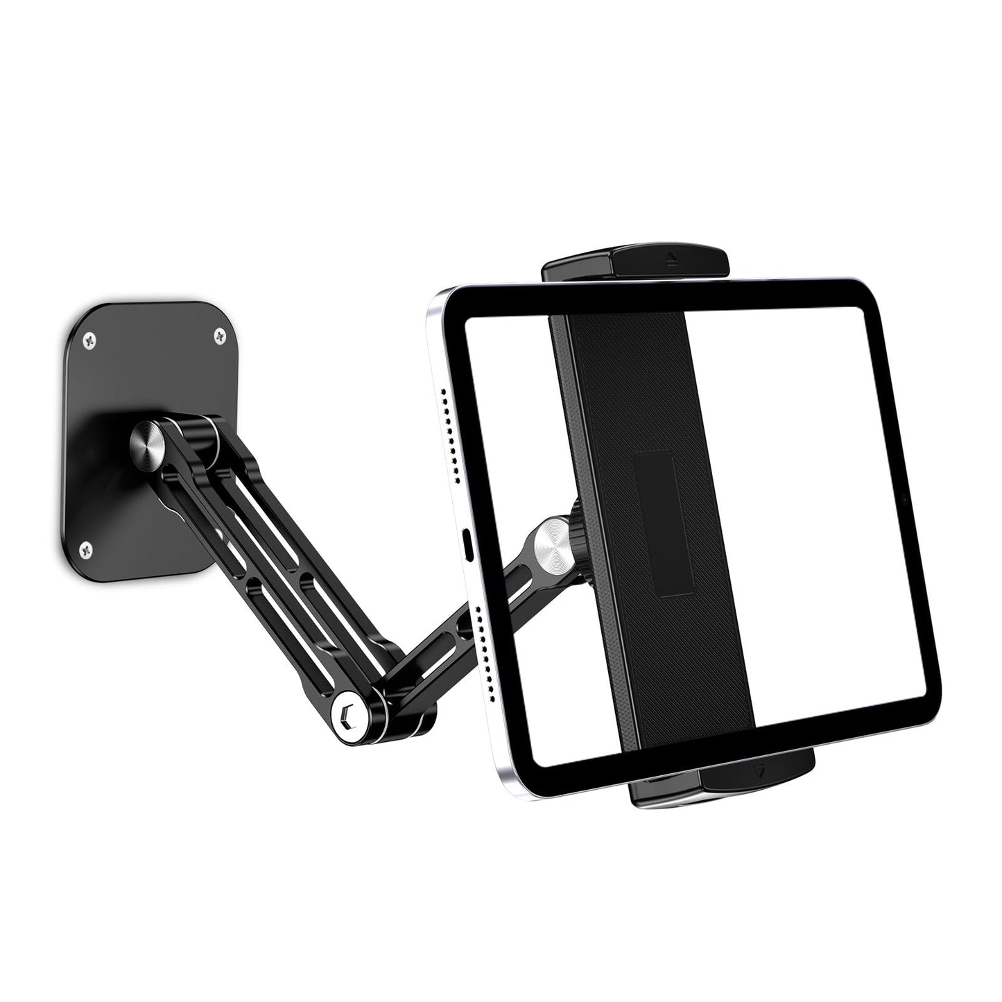 Lucrave Tablet Wall Mount Holder, Aluminium Extendable iPad Wall Holder, with 360?Rotating Base Adjustable Foldable for iPad Pro Air Mini, Samsung