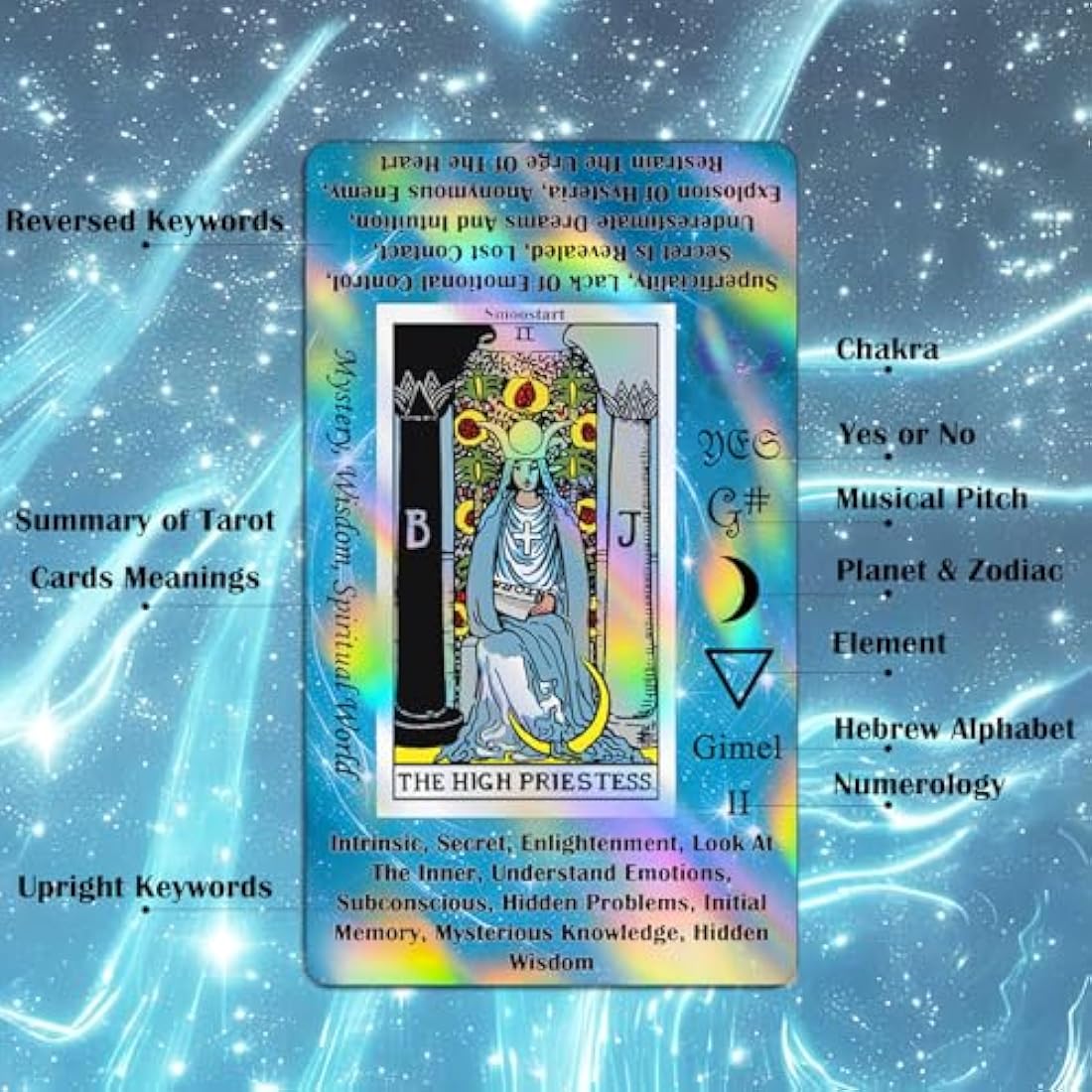 Smoostart Tarot Cards for Beginners, 78 Tarot with Meanings on Them, Tarot Cards with Guide Book, Tarot Deck with Keywords