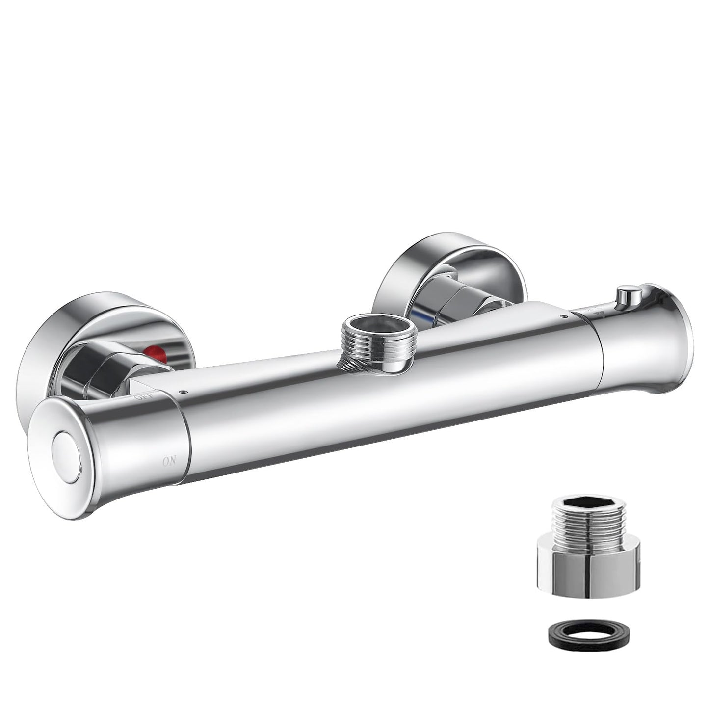 kisimixer Thermostatic Shower Mixer Bar Valve Top Outlet 3/4" BSP, Wall Mounted Shower Mixer Tap Modern, Outlet Up Bar Shower Valve with 3/4" BSP to