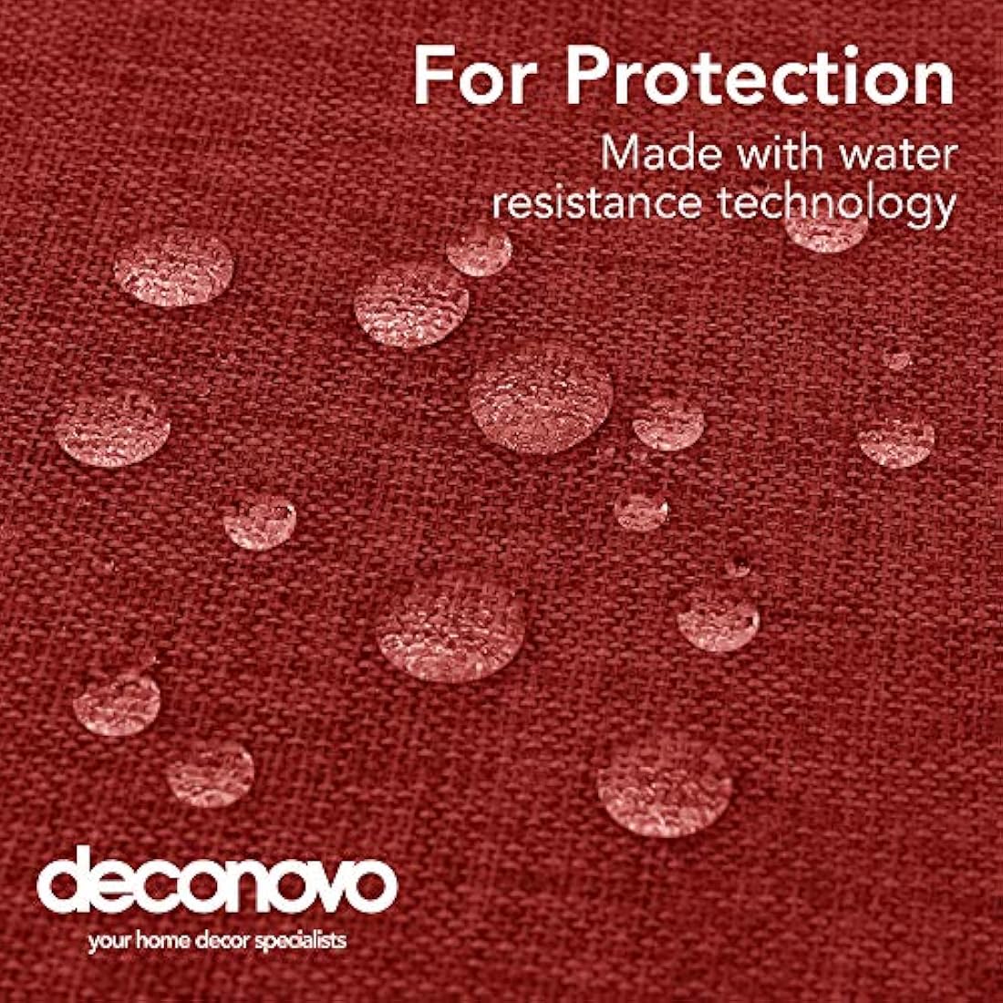 Deconovo Faux Linen Tablecloth 55x98in(140x250cm) Water Resistant Table Cloth Wipeable Table Cloth for Christmas Red