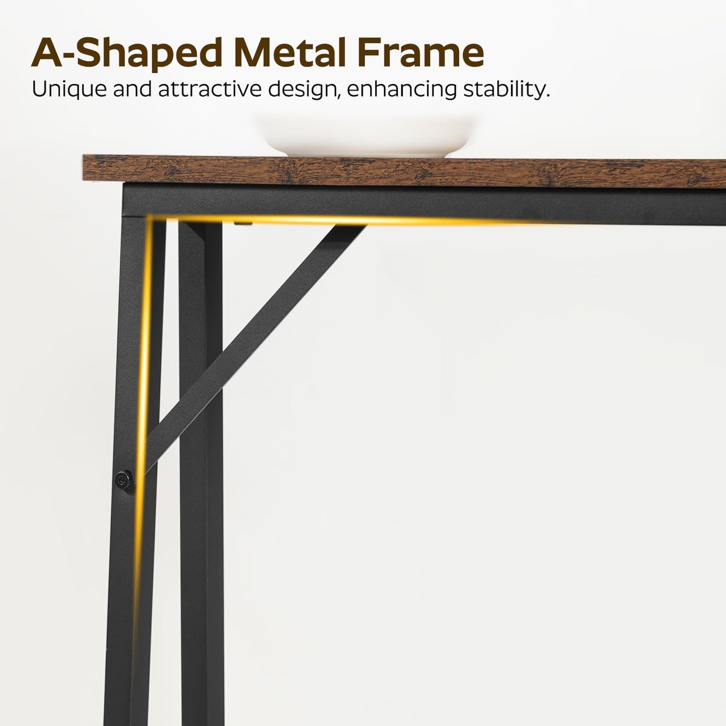 YATINEY Console Table, Slim Behind Sofa Table with Charging Station, Skinny Entryway Table，Metal Frame, for Living Room, Entryway, Hallway