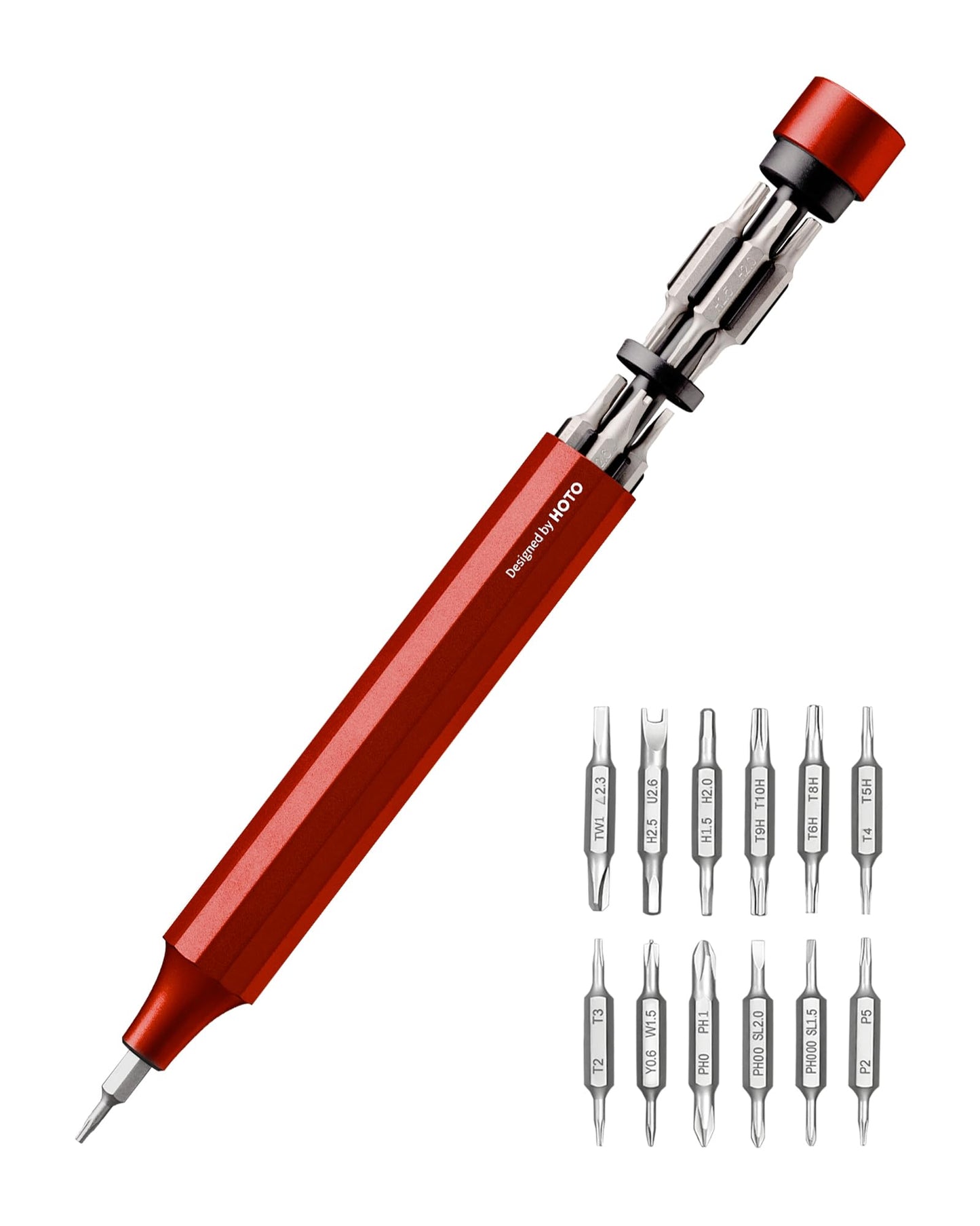 HOTO Precision Screwdriver Set, 24-in-1 Multi-Bit Screwdriver, Mini Hand Set with 12 Double End S2-Steel Bits, Ideal for Phone/Glasses/Watches/Laptop,