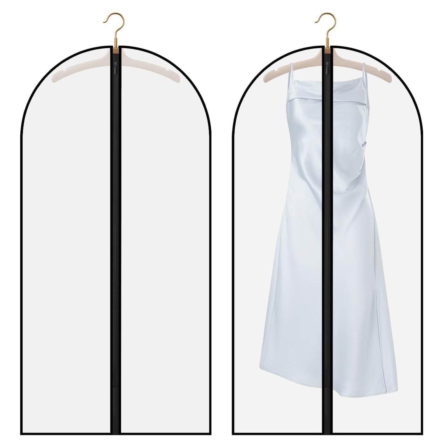 Pwsap 55in Dress Bags Covers Long, 2 Pack, Clothing Covers, Suit Bag