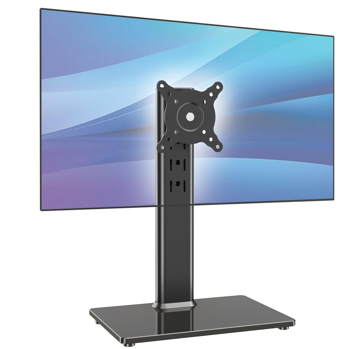 Single Monitor For Desk Stand Free-Standing Desk Mount Riser for 13 to 32 inch Screen with Swivel, Height Adjustable, Rotation, Holds One (1) Screen