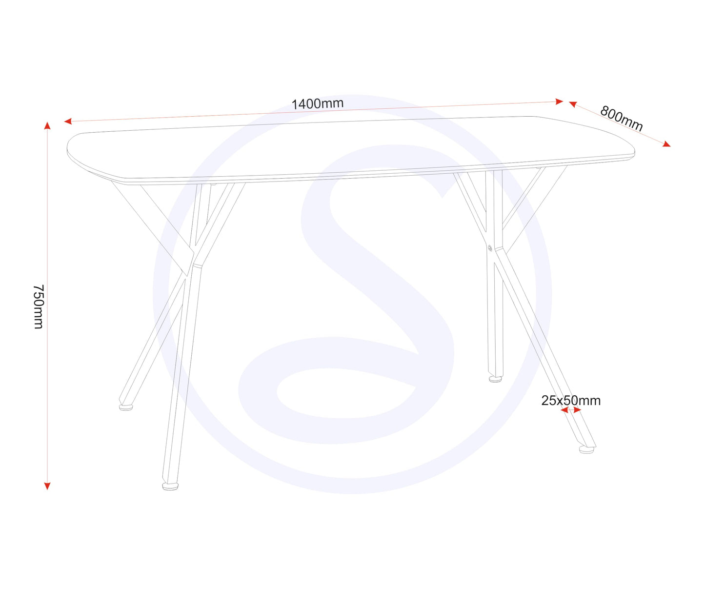 Seconique Athens Rectangular Dining Table in Medium Oak Effect