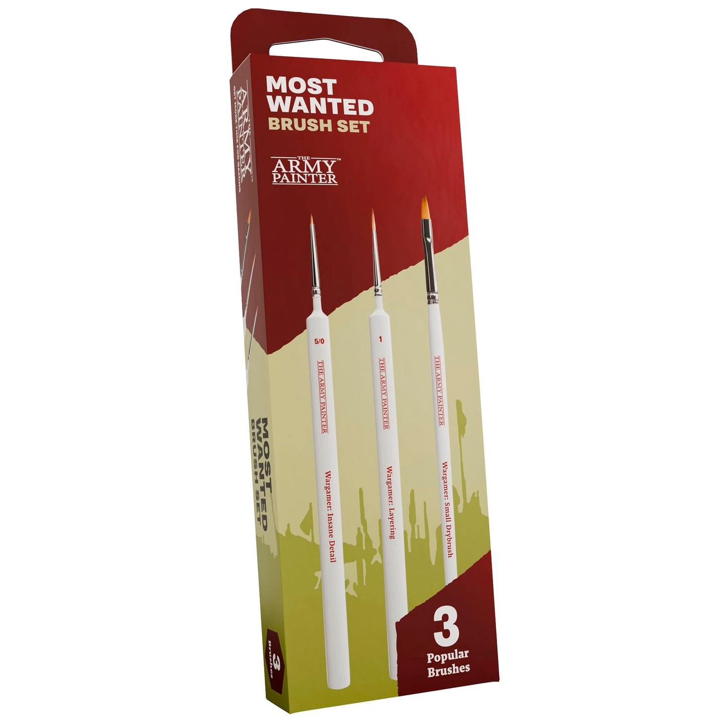 The Army Painter, Most Wanted Brush Set, Miniature Brush Set with 3 Wargamer Brushes: Small Dry Brush, Layering & Insane Detail ? Quality Detail Brush