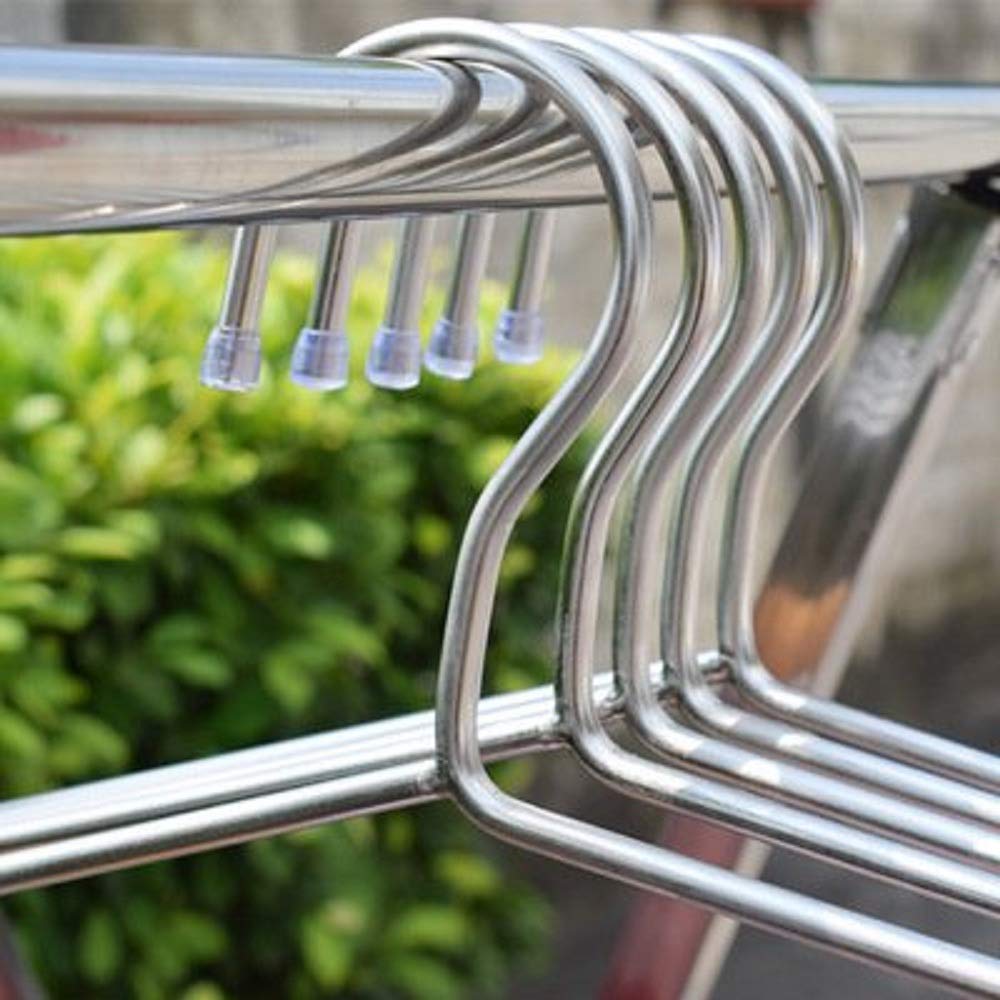 ETAOLINE 10 Pack Stainless Steel Heavy Duty Wire Clothes Hangers Silver