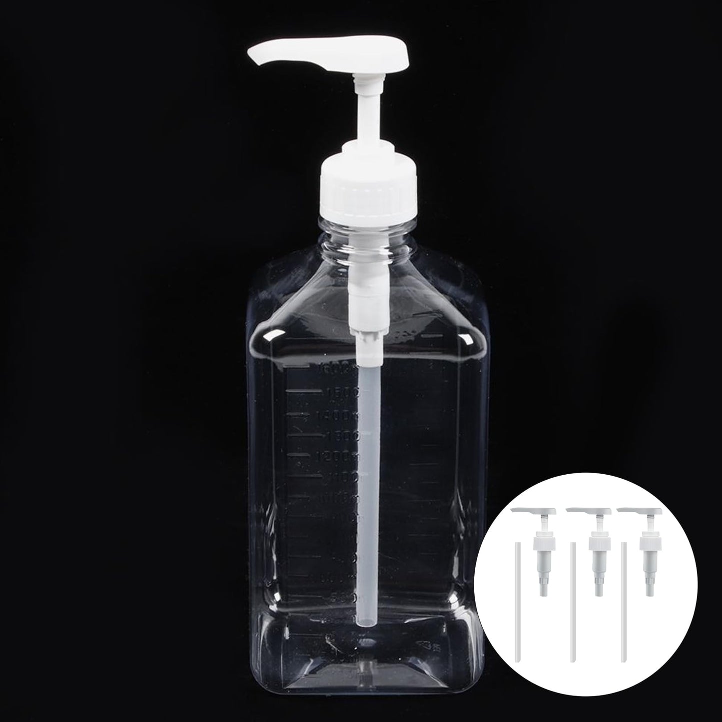 3 Pack 1 Litre Pump Dispenser,Pelican Dispenser Pump,Sauce Sprayer Dispensour,Dispenser Pump with 17cm Tube,Universal Shampoo Pump Dispenser 1000ml