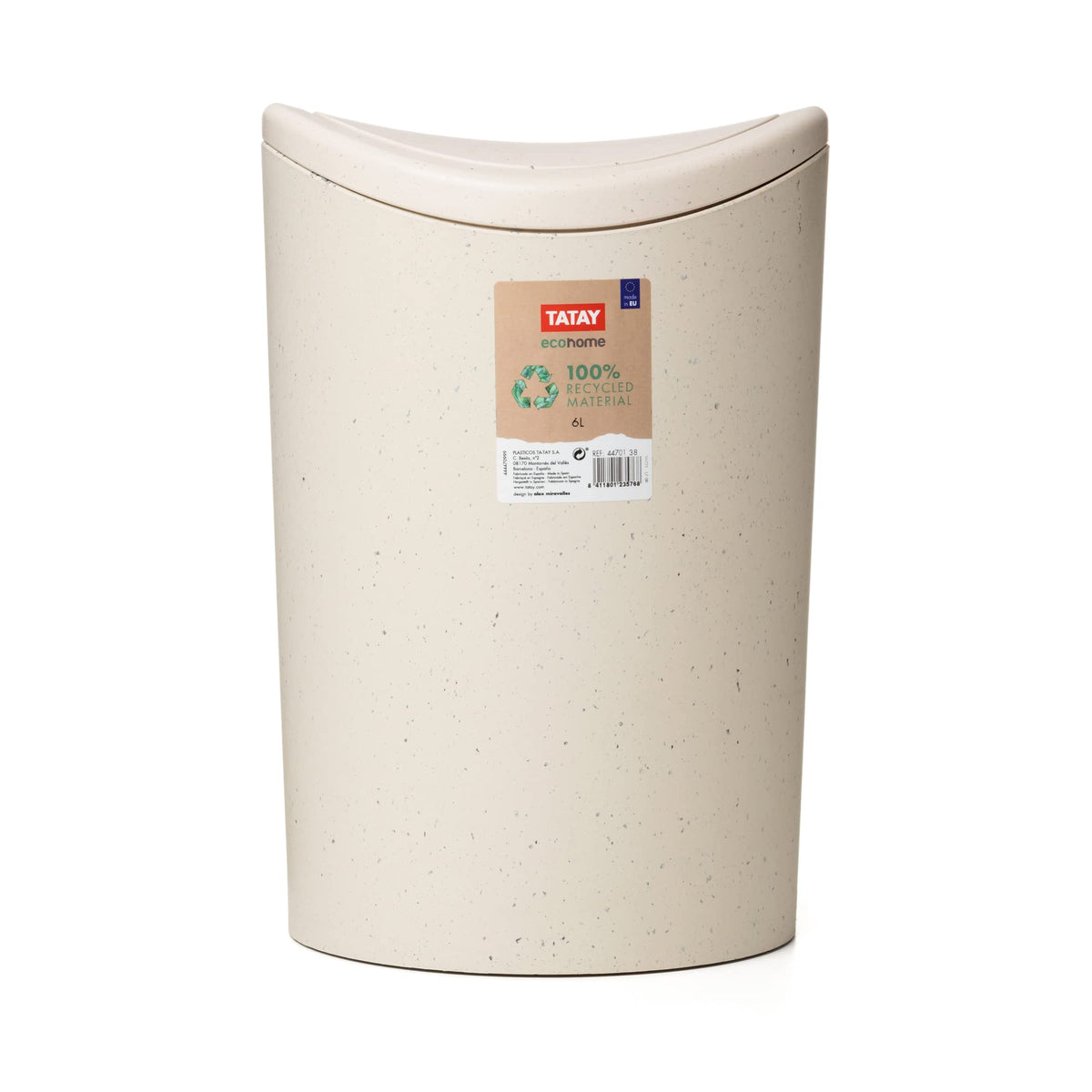 TATAY Bathroom Bin Ecohome Made in Spain Easy to Clean Swing Lid