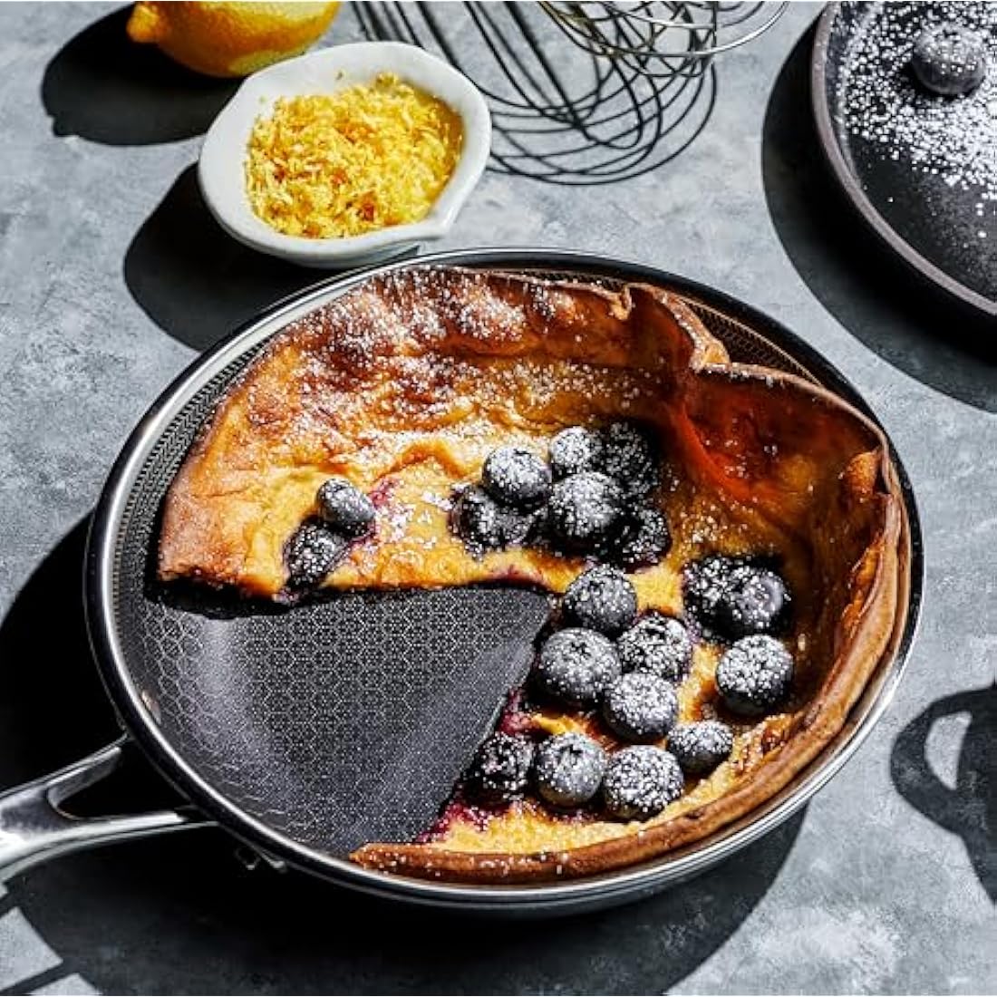 HexClad Hybrid Nonstick Frying Pan, 20 cm, Stay-Cook Handle, Oven Safe, Induction-Ready, Compatible with All Cooktops