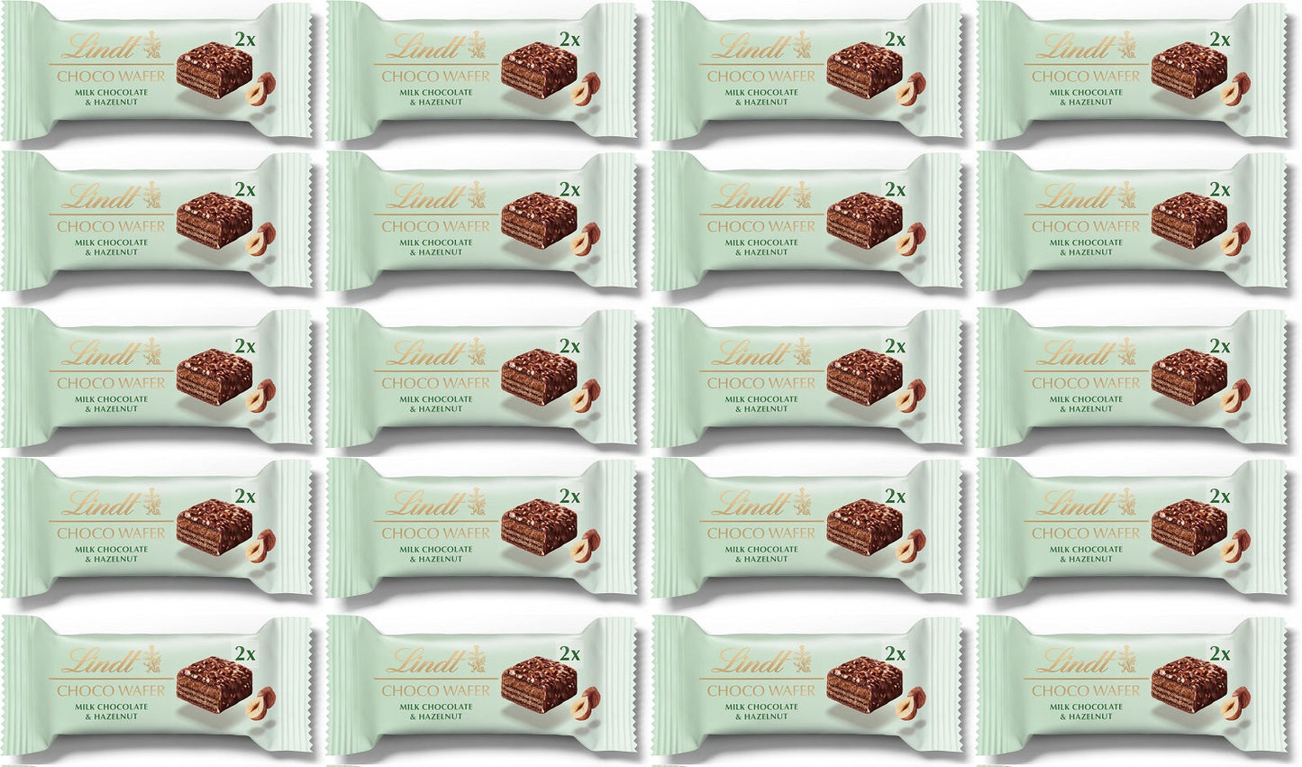 20 x Lindt Choco Wafer Milk Hazelnut  - 30GM