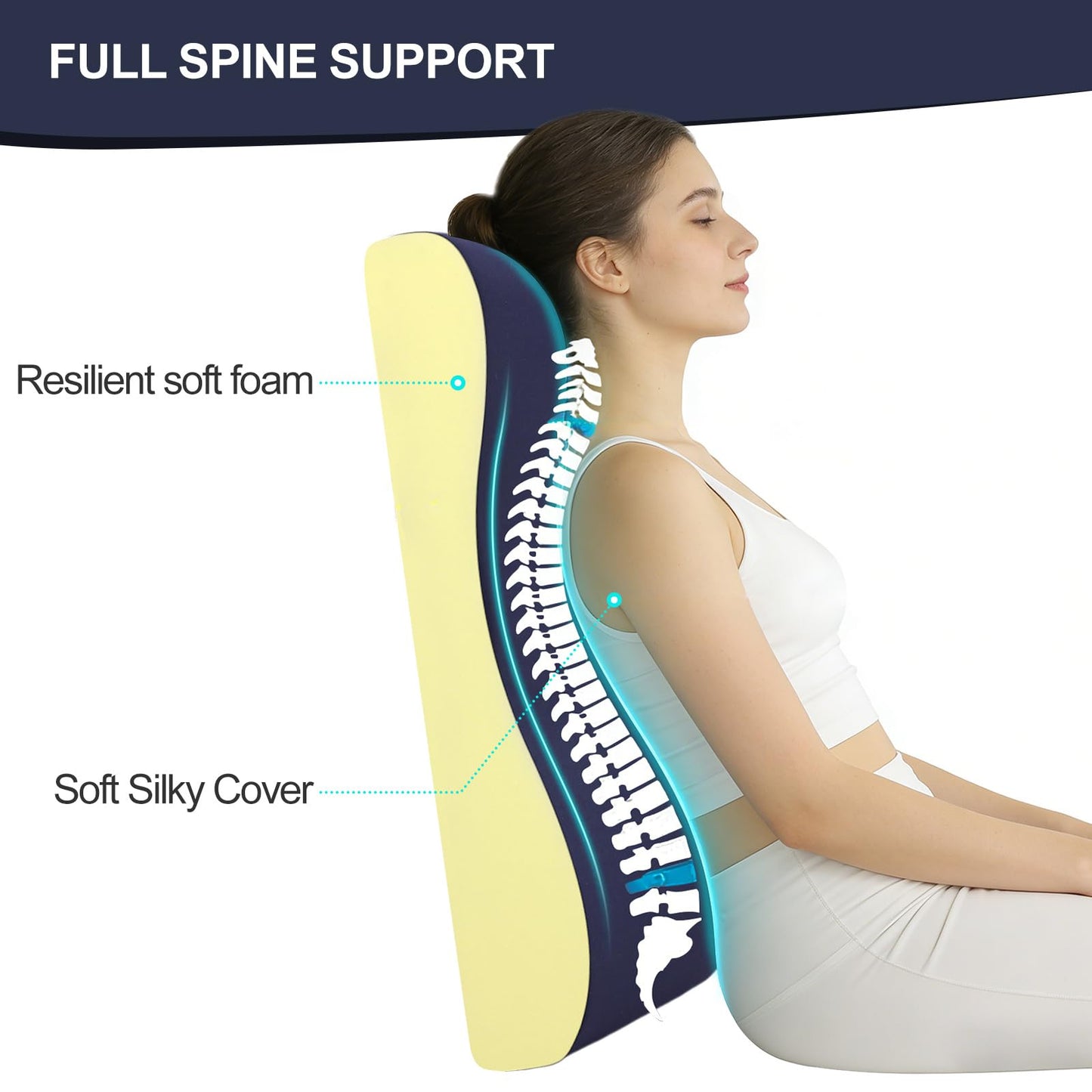 HAVARGO 2-in-1 Neck Pillow Lumbar Support Pillow for Recliner Couch - High-Density Foam Cushion Ergonomic Back Support for High-Back Rocking Chairs