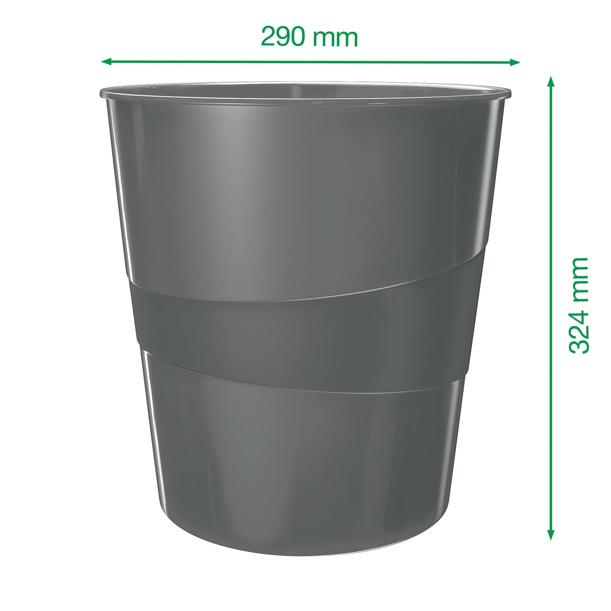 Leitz 52781054 15 Litre Waste Bin, Plastic, WOW Range, Green
