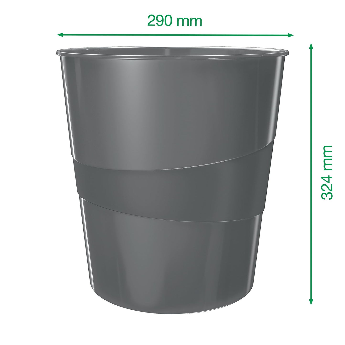 Leitz 15 Litre Waste Bin, Plastic, Wow Range, Metallic Ice Blue