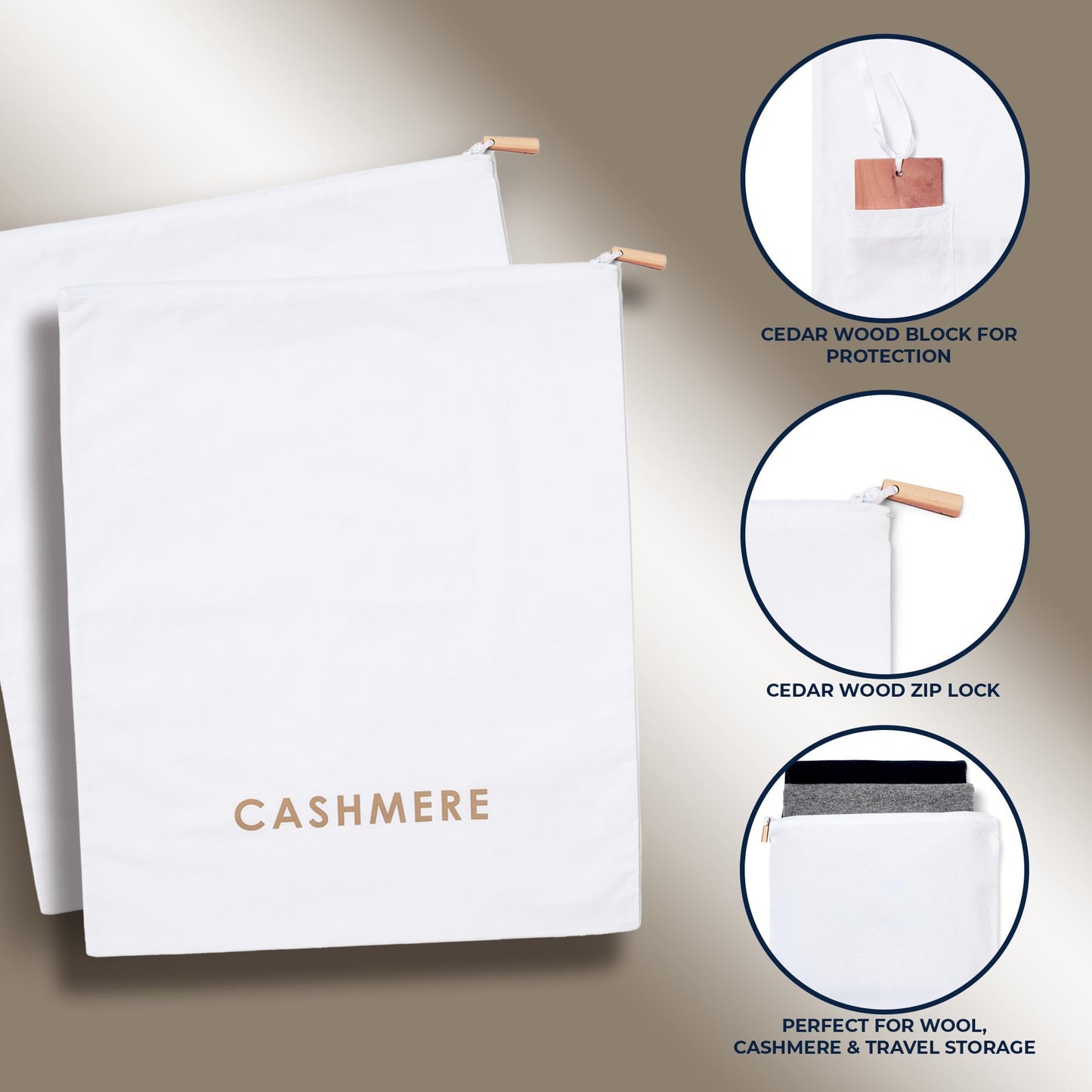 Cashmere Wool Sweater Storage Bag Set