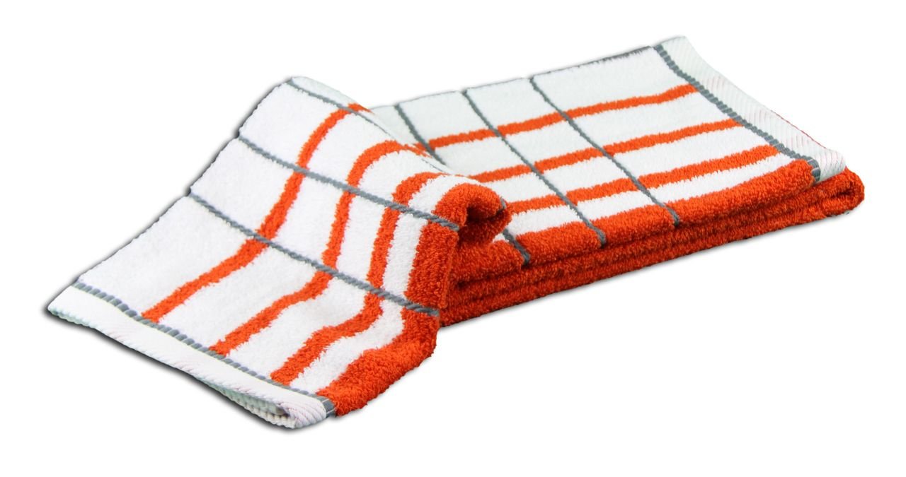 Gözze - Beach Towel, 100% Baumwolle, Berlin, Striped, 70 x 140 cm - Orange/Anthracite