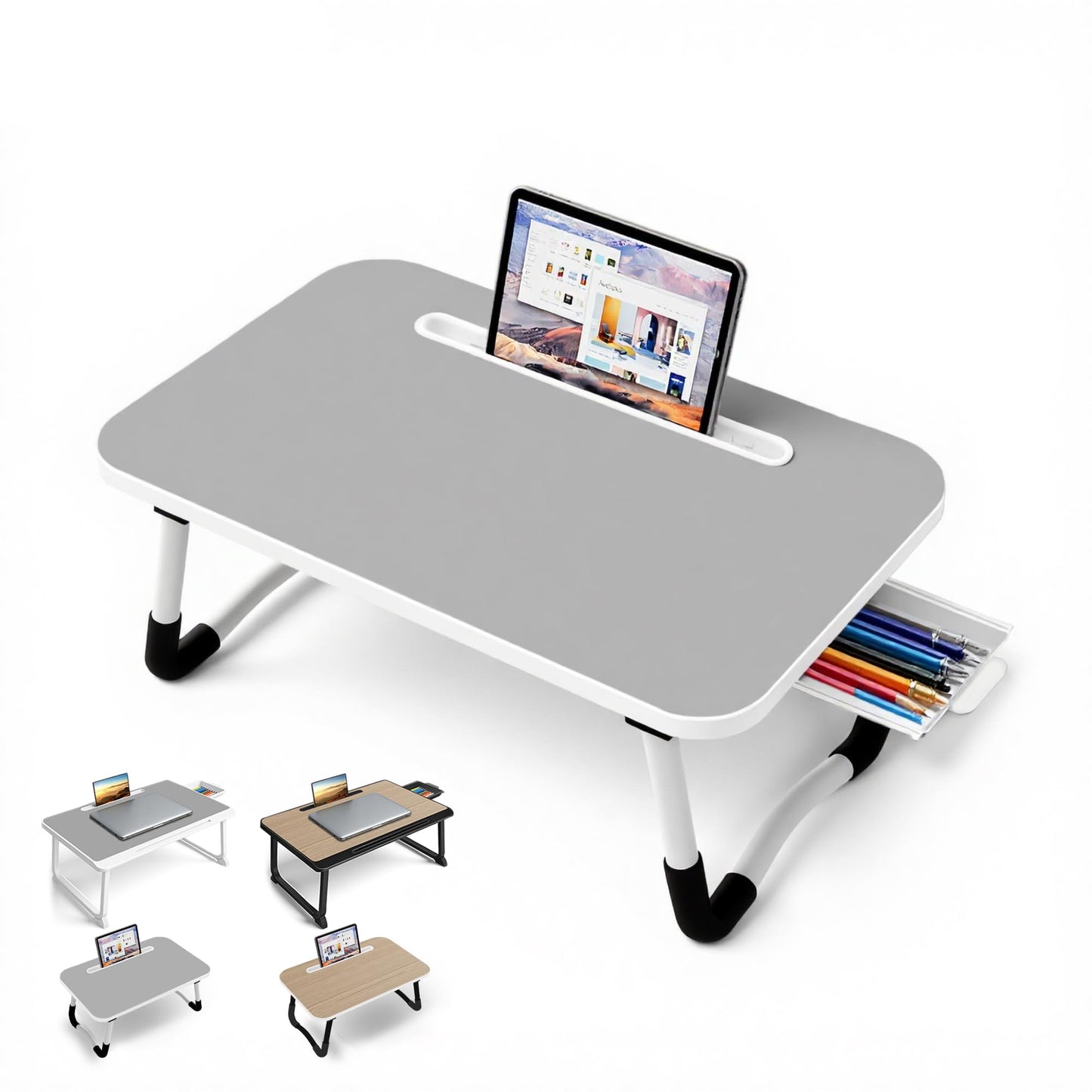 Laptop Bed Desk - Small Lap Desk 48 x30 cm for Breakfast in Bed, Study, Office Work, Gaming, Writing & Reading,Tray Table for Sofa, Couch