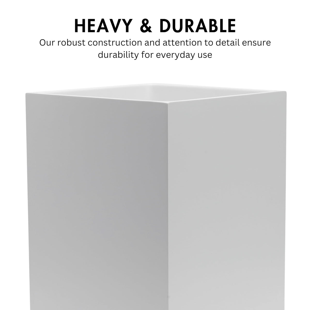 YEW DESIGN Matte White Square Small Trash Can, 2 Gallons / 7.5L Garbage Can, Waste Basket for Home, Bathrooms, Office, Under Desk, Bedroom