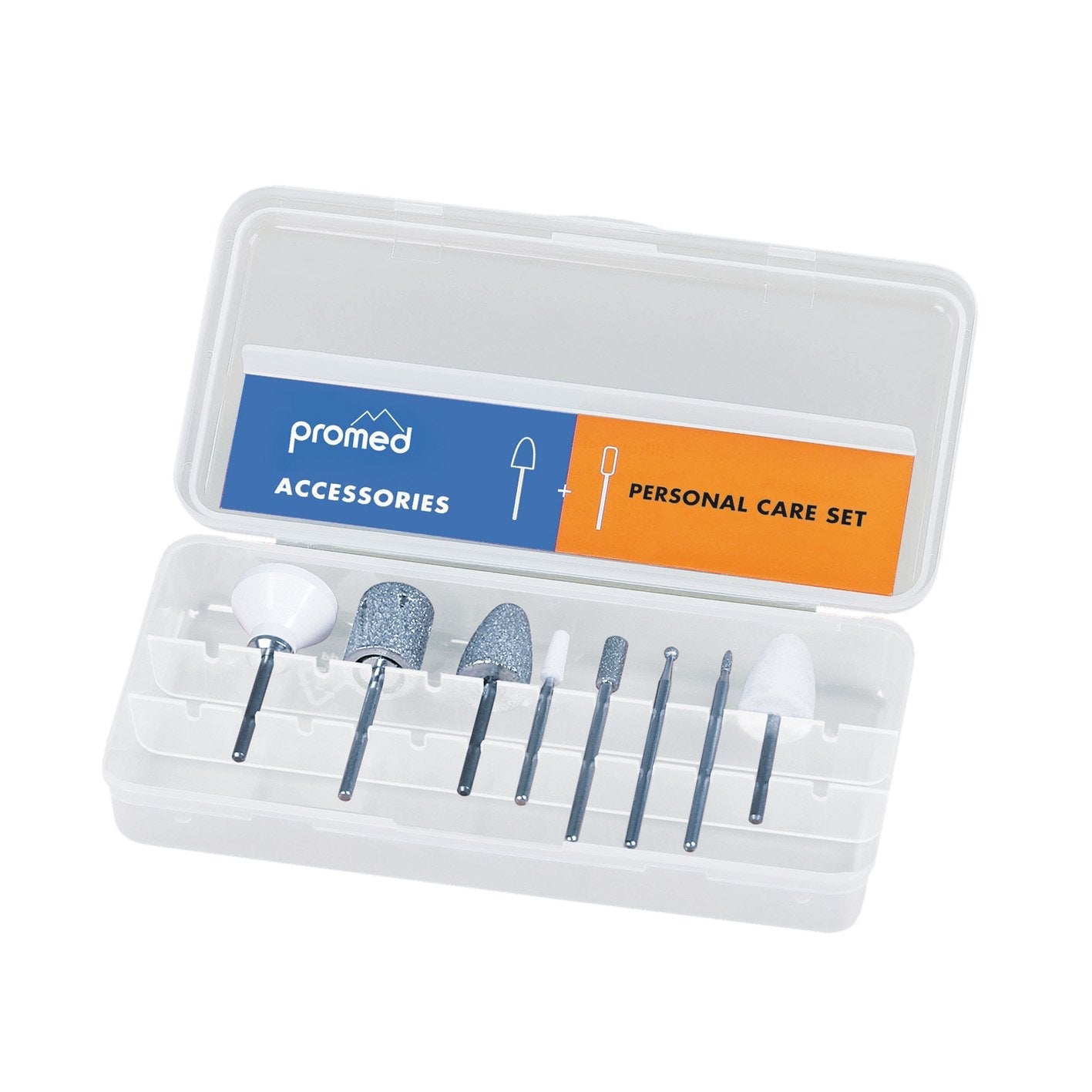 Promed Personal Care Sanding Set 8 Sanding Bodies for Natural Nail Processing, Bit Set, Nail Cutter Attachments, Accessories for Promed Cutters, Shank