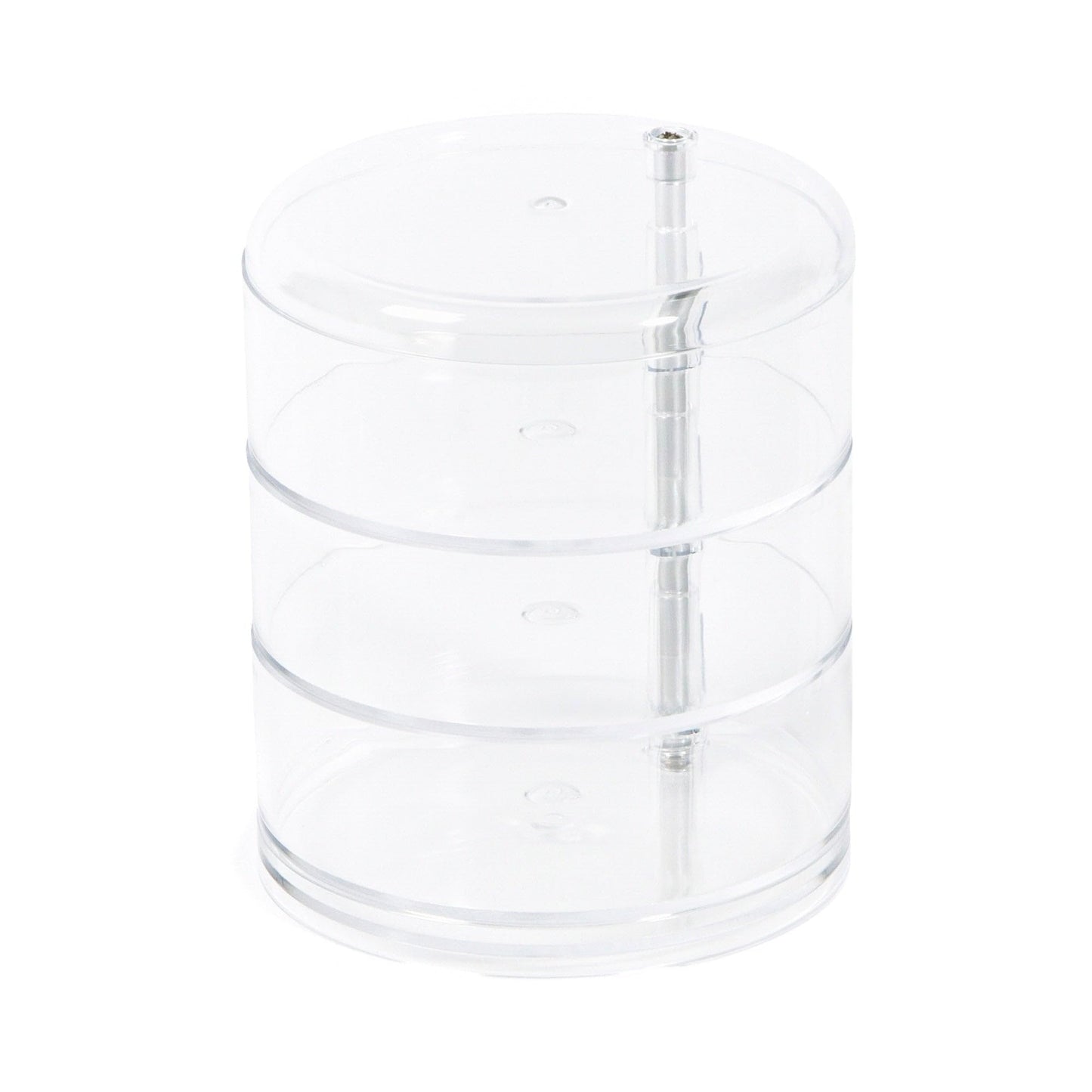 Compactor Swivel Jewellery Holder with 3 Levels, Transparent, Diameter 11.5 x H. 13.7 cm, RAN6040