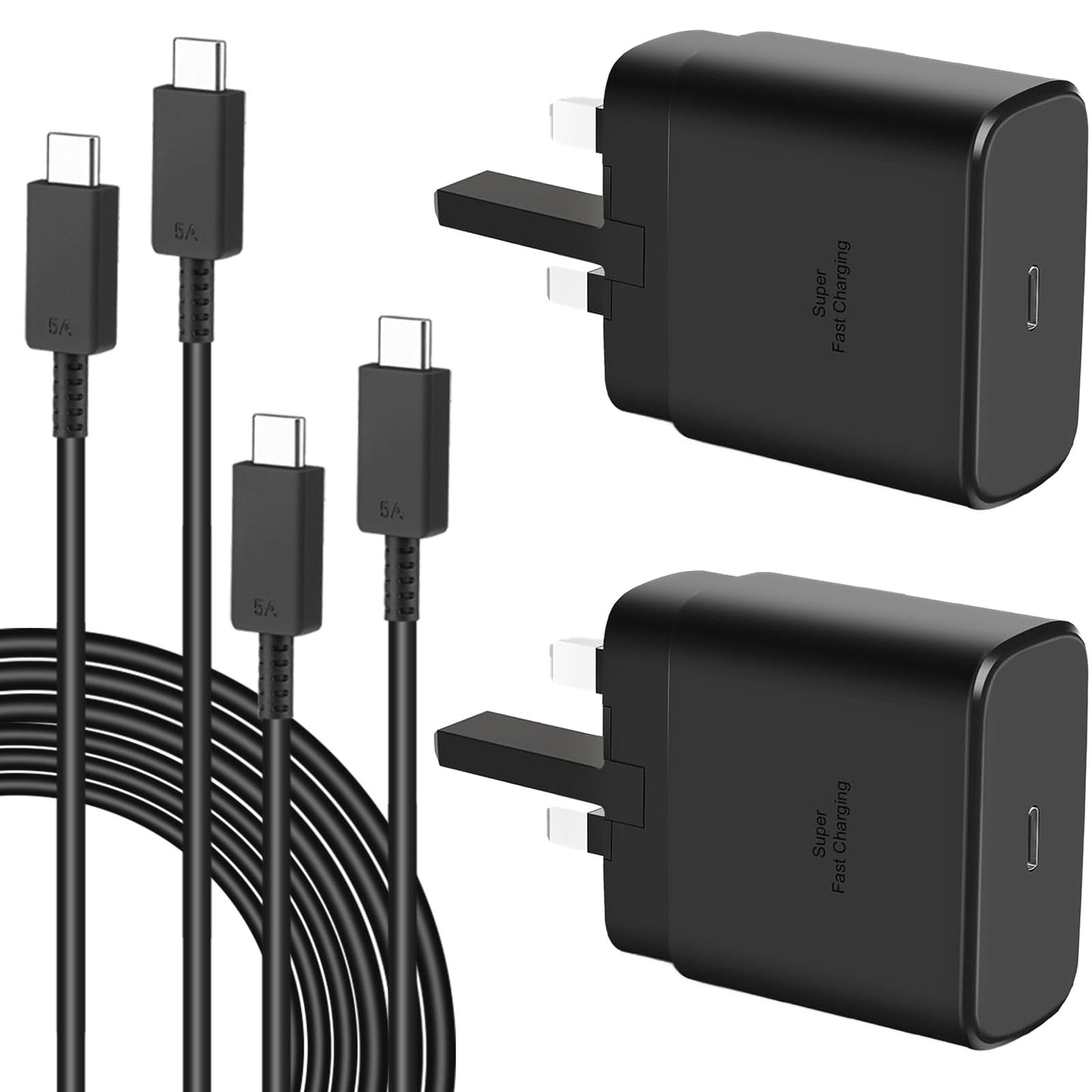 2-Pack 45W Super Fast Charger for Samsung,Gcstnn USB C Plug for Galaxy S25 Ultra/S25+/S24/S24 Ultra/S24+/S24/S23/S22/S21/A56,A55,A36,A26,A16,Z Fold 6/