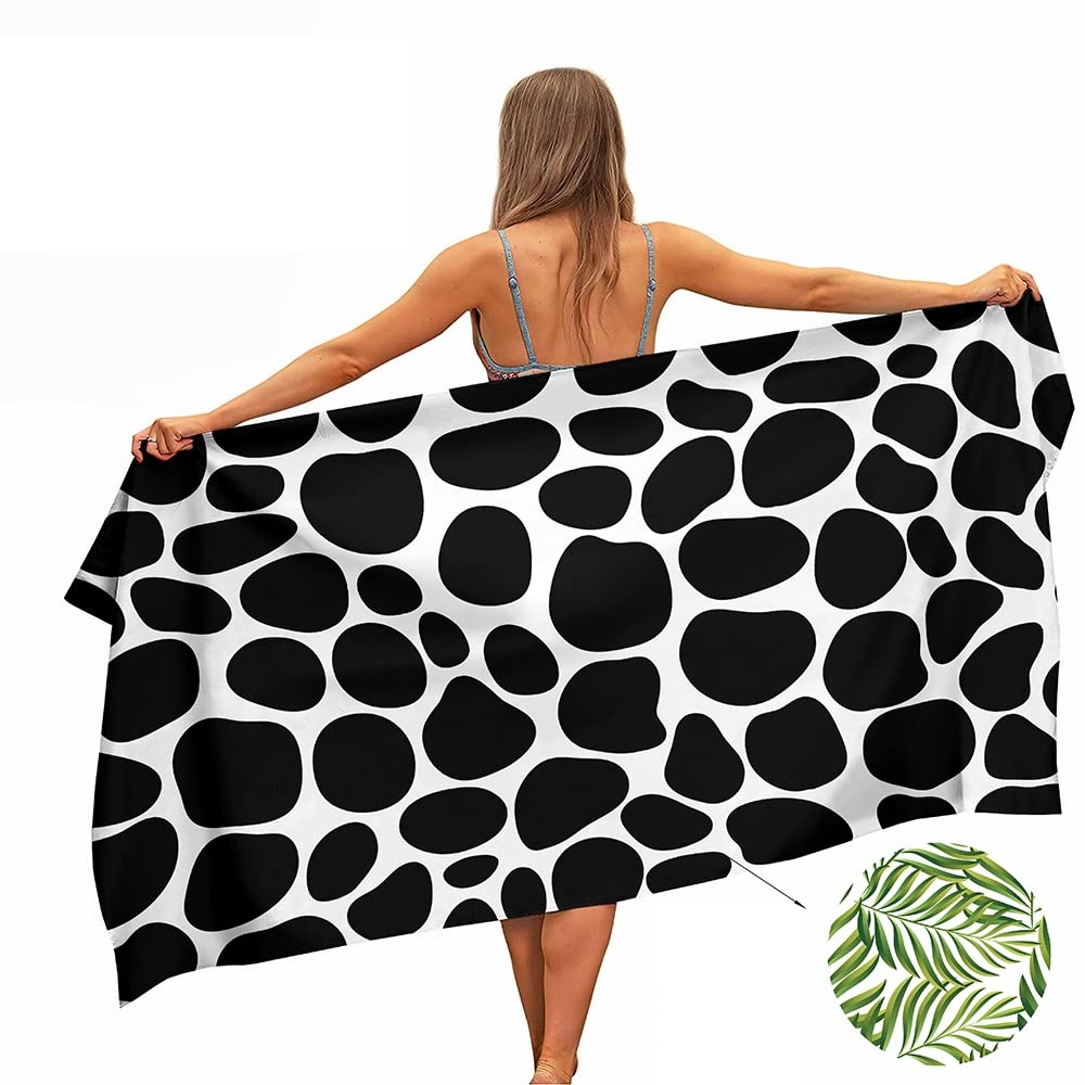 Ulticool Microfibre Towel, Cow Print, 160 x 80 cm, Lightweight Travel Towel, Quick-Drying, Bath Towel, Beach Towel, Sauna Towel, Microfibre Travel