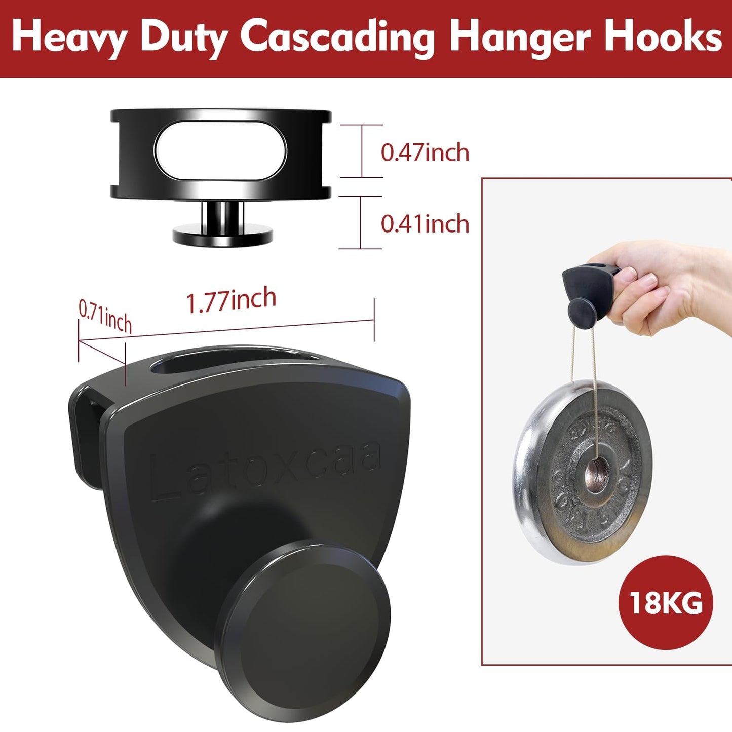 Space Saving Hangers 20Pcs, Upgrade 40Lb(Max) Heavy Duty Hanger Hooks Space Saver for Clothes, Hanger Connector Hooks
