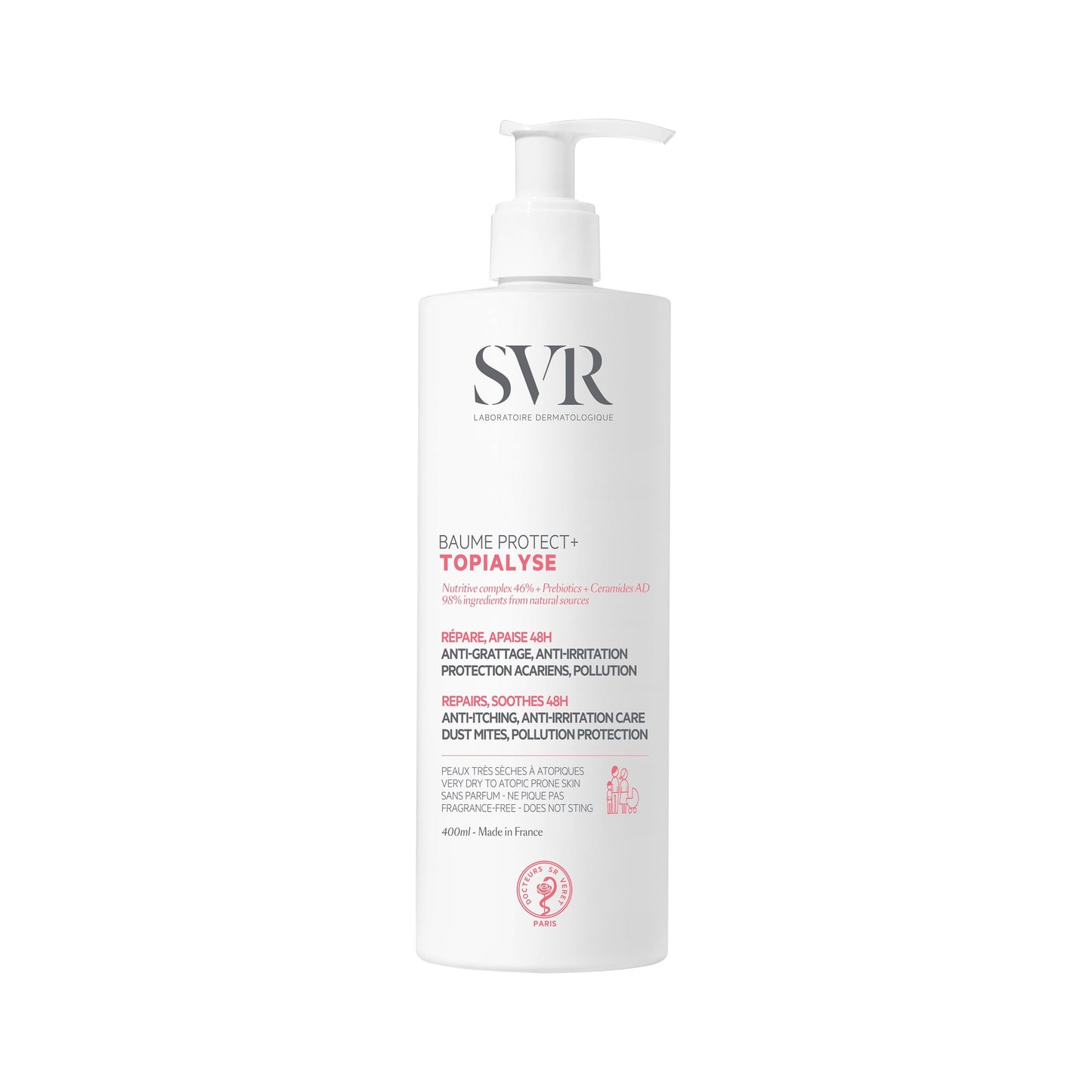 SVR TOPIALYSE Baume Protect+ Intensive Face & Body Moisturising Balm for Very Dry, Sensitive, Eczema-Prone Skin. 48hr Anti-Itch Relief & Skin Barrier