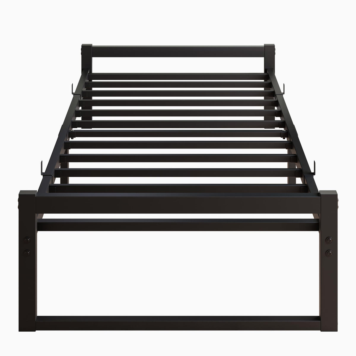 VECOCHO Bed 90 x 200 cm, Bed Frame 90 x 200 cm with Metal Slatted Frame, Black