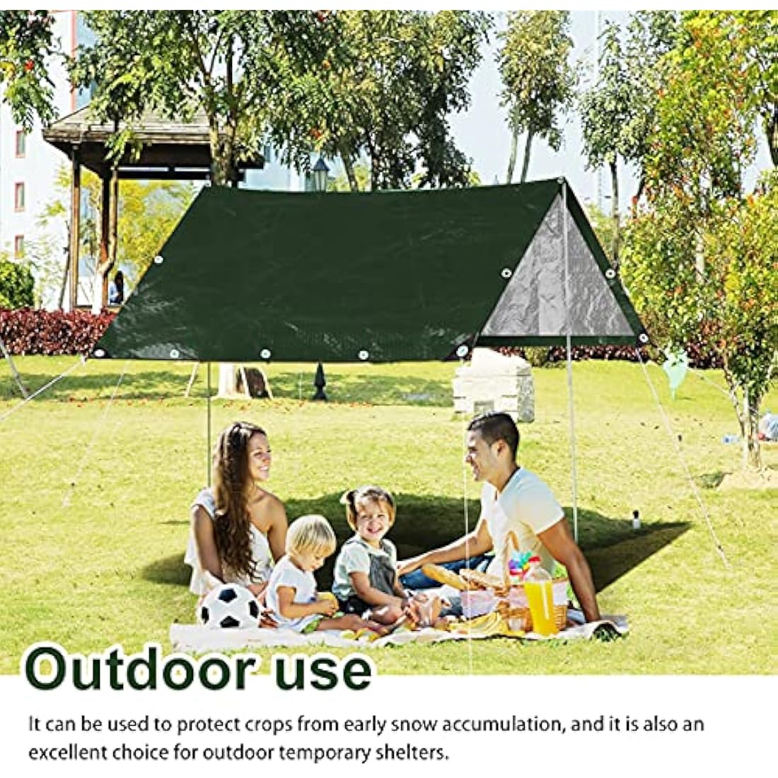 Onarway Tarpaulin Waterproof Heavy Duty 3m x 5m 105GSM Tarp Sheet Cover with Reinforced Grommets, Multipurpose For Outdoor Use