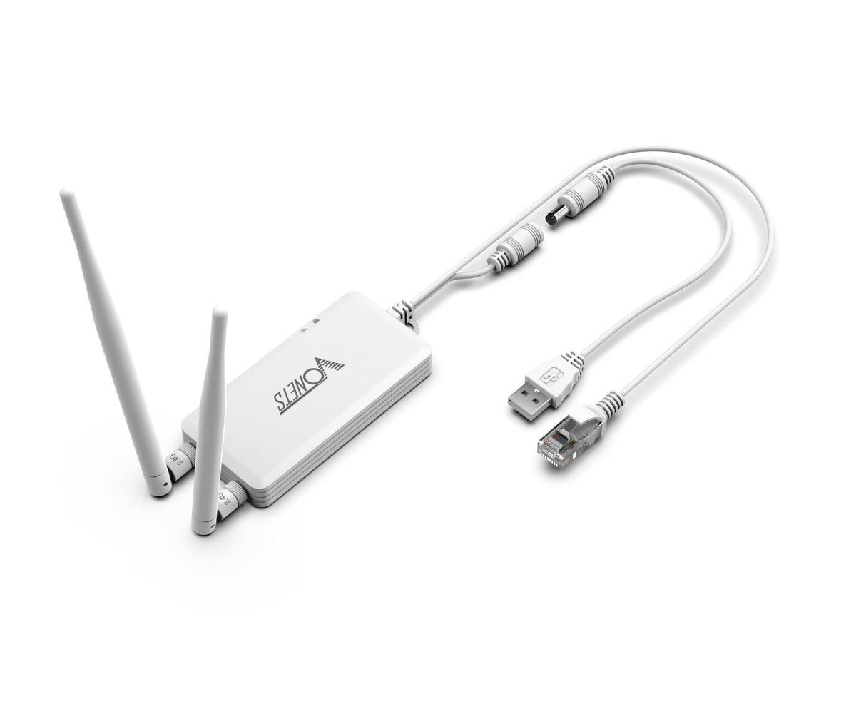 Vonets VAP11S Mini WiFi Bridge/Repeater/Router - 2.4GHz Industrial with 2 RJ45 Ethernet Ports and 2 External Antennas, Perfect for Electronic Scale,