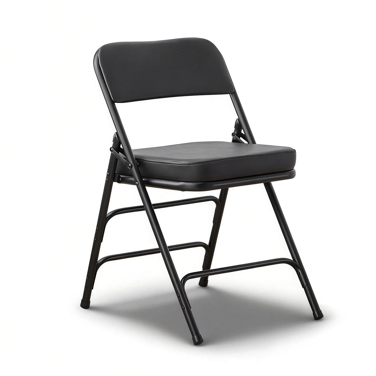 CHAIRABLE Padded Folding Chair with Thick Cushion, 1 Pack Black